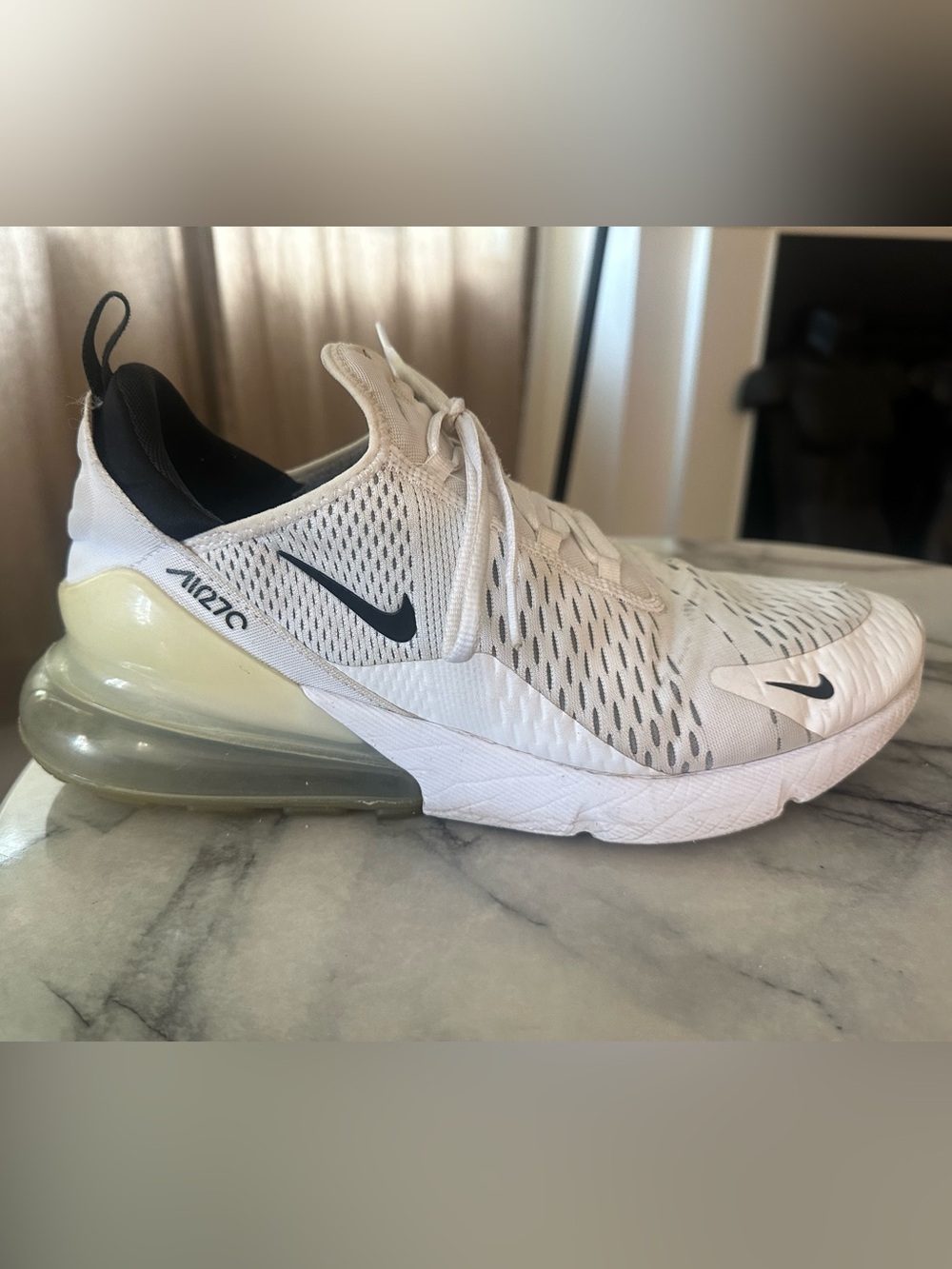 Nike Men’s White/Black Air Max 270 Athletic Sneakers